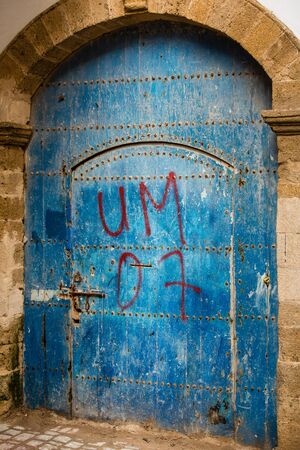 Details of the streets Medina in Essaouira, Morocco.の写真素材