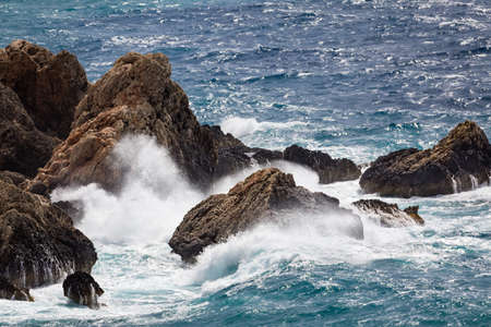Rocky cliff in Siggiewi area on the Malta island, Mediterranean sea