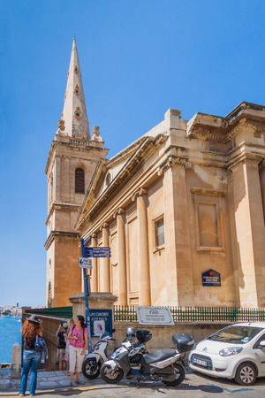 Valletta, Malta - May 05, 2016: Church of Saint Catherine in Valletta, Maltaのeditorial素材