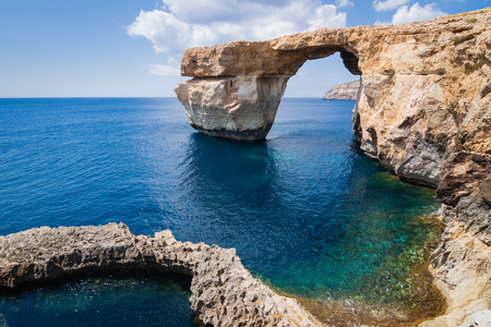 Azure Window on the Maltese island Gozo in Mediterranean seaの写真素材