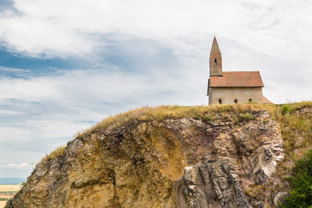 The Church of St. Michael Archangel. Early Romanesque church from the first half of the 11th century. Drazovce, Nitra, Slovakia.の写真素材