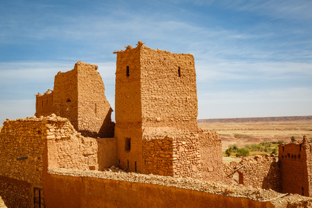 Conserved part of the Ksar Ait Ben Haddou in Morocco.の写真素材
