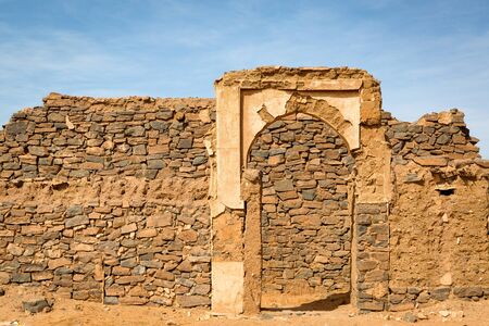 Abandoned village at old mines on the edge of Sahara desert in the southeast of Morocco.