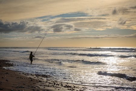 Early evening on the coast in Sidi Ifni, southwestern Morocco, Atlantic oceanの写真素材
