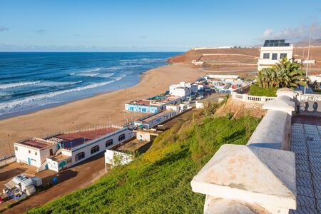 View of the beach in Sidi Ifni, southwestern Moroccoの写真素材