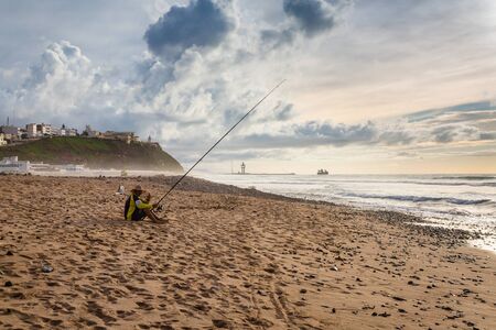 Early evening on the coast in Sidi Ifni, southwestern Morocco, Atlantic oceanのeditorial素材