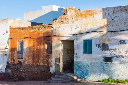 View of the old part of the coastal town of Sidi Ifni, southwestern Morocco, the Atlantic coastの写真素材