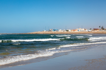 Tantan beach in El Ouatia in southwest part of Moroccoの写真素材