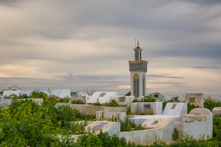 The extensive Arab cemetery outside the walls of Meknes Medina, Moroccoの写真素材