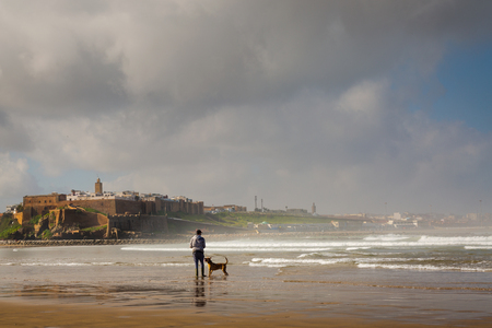 Sale, Morocco - March 05, 2017: Morning view of the Atlantic coast at Medina Rabatのeditorial素材