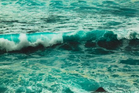 Bad weather on the north coast of Sao Miguel Island, the Azores archipelago in the Atlantic Ocean...