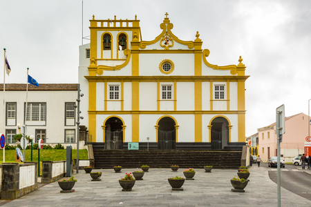 Church in Ribeira Grande on Sao Miguel Island, archipelago of the Azores in the Atlantic Ocean belonging to Portugalのeditorial素材