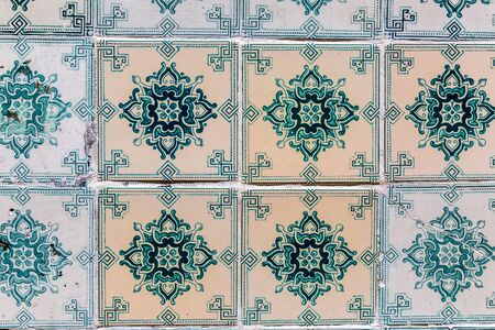 Typical decoration of the facade of the house . Traditional ceramic tiles .の写真素材