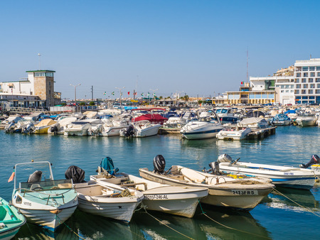 View of the port of Faro on the coast of southern Portugal, the capital of the Algarve districtのeditorial素材