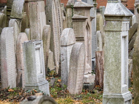 Old Jewish Cemetery from 1787, Prague - Zizkov, Czech Republicの写真素材