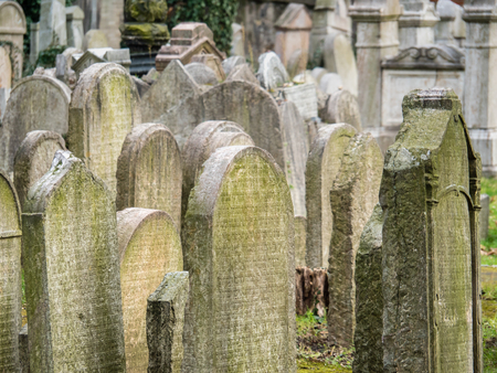 Old Jewish Cemetery from 1787, Prague - Zizkov, Czech Republicのeditorial素材