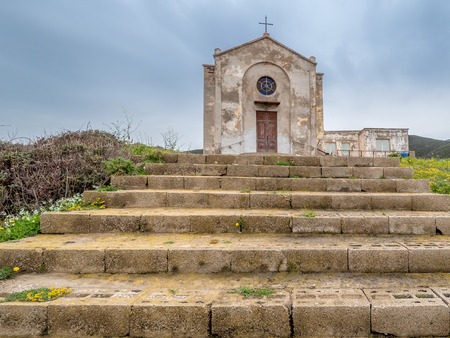 The Church of St. Barbara in Argentiera, Sardinia island, Italyの写真素材