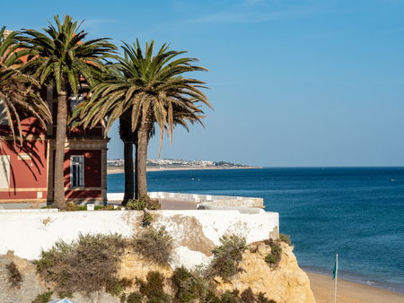 Strand of Armacao de Pera, Algarve, Portugalの写真素材