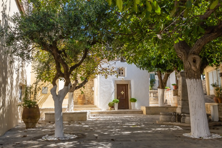 Temple of the Holy Cross in the mountain town of Archanes on the island of Crete, Greece