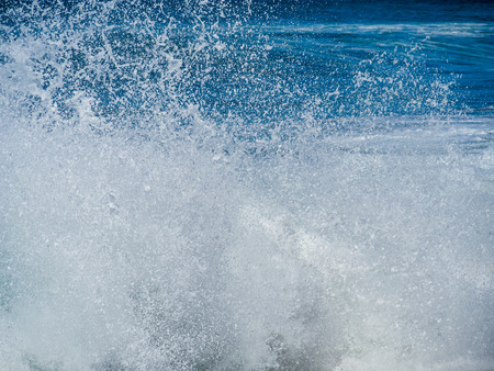 Waves of surf on the shore of the stormy Atlantic near Safi, Moroccoの写真素材