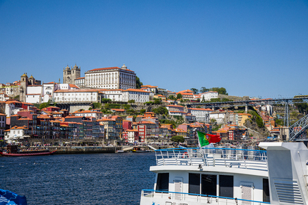 View of Porto over the Douro River (in the background is Porto Cathedral), Portugalのeditorial素材