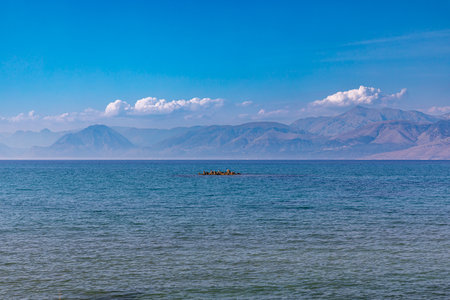 North of the Greek island of Corfuの写真素材