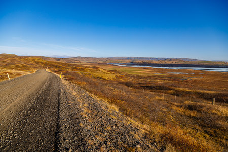 Landscape in the area of southern autumn Icelandの写真素材
