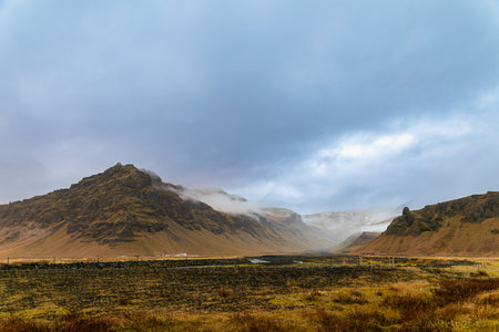 Landscape in the area of southern autumn Icelandの写真素材