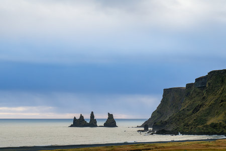 View of the landscape around DyrhÃ³laey Lighthouse, South Icelandの写真素材