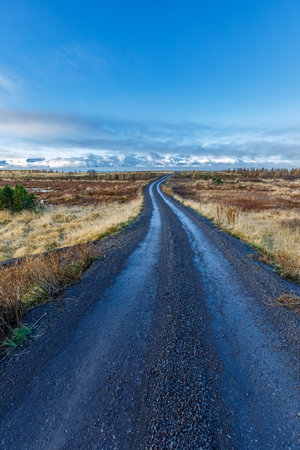Autumn landscape around Husavik in northern Icelandの写真素材