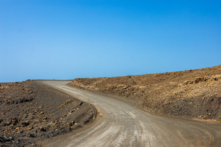 Country in the south of the island of Fuerteventura in the Canary Islandsの写真素材