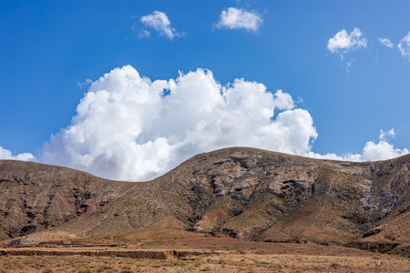 Country on the south-west of the island of Fuerteventura in the Canary Islandsの写真素材