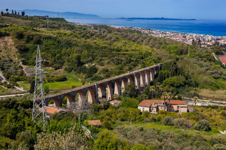 Town of Villafranca Tirrena on the island of Sicily, Italy