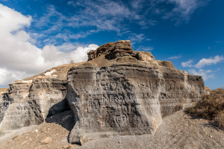 Stratified City natural attraction on the island of Lanzarote, Canary Islands, Spainの写真素材