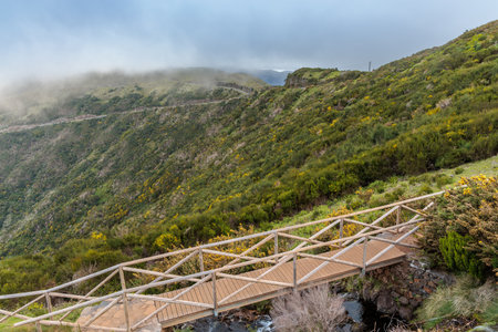 Landscape around Rabacal and Levada do Risco on the island of Madeira, Portugalの写真素材