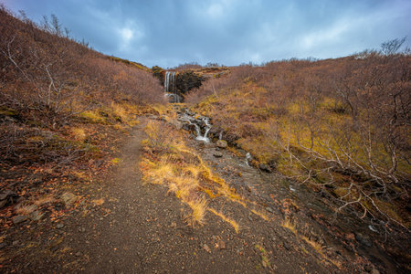 Fossarret hin ingir cascades on the west coast of Iceland, North Atlanticの写真素材