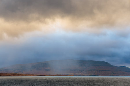 Autumnal landscape on the west coast of Iceland, North Atlantic