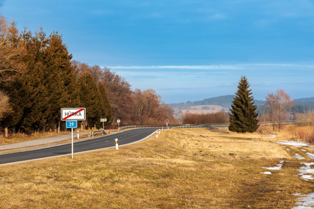 Winter mood in the country of South Bohemia. Czech Republic. Central Europe