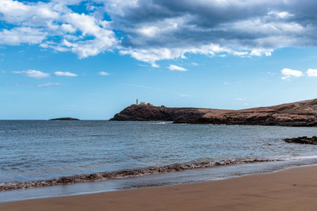 Coast around the Faro de Arinaga lighthouse, Gran Canaria, Canary Islands, Spainの写真素材