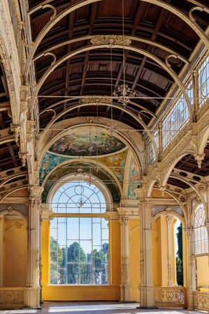 Spa center and colonnade of the famous Marianske Lazne spa, Czech Republic, Europeの写真素材