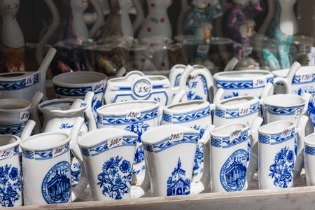 Summer walk through the spa center of the famous Karlovy Vary (Carlsbad) in the Czech Republic, Europeの写真素材