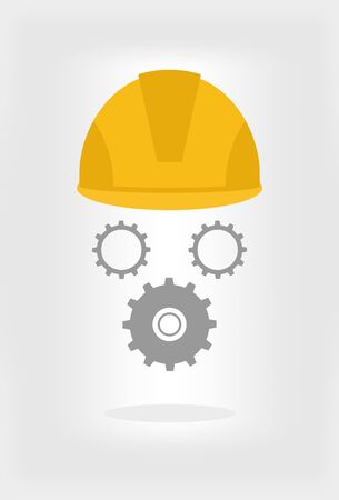 Helmet with gears illustrationのイラスト素材