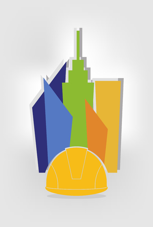 Helmet with construction plan のイラスト素材