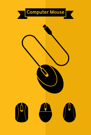 Computer mouse icon setのイラスト素材