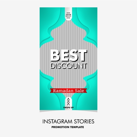 colorful fashion sale stories template for Ramadan eventのイラスト素材