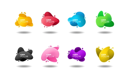 set of abstract liquid color bannerのイラスト素材