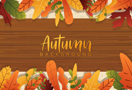 autumn leaves backgroundのイラスト素材