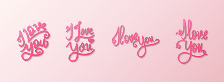 I love you lettering collection for valentine day eventのイラスト素材