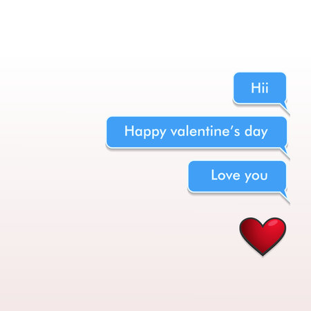 valentine's day background with chat illustrationのイラスト素材
