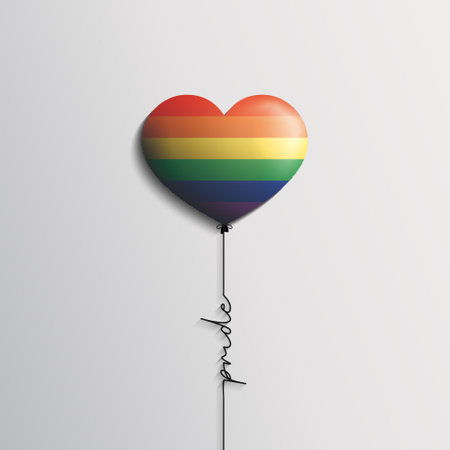 lgbt pride illustration with heart shape and rainbow colorのイラスト素材